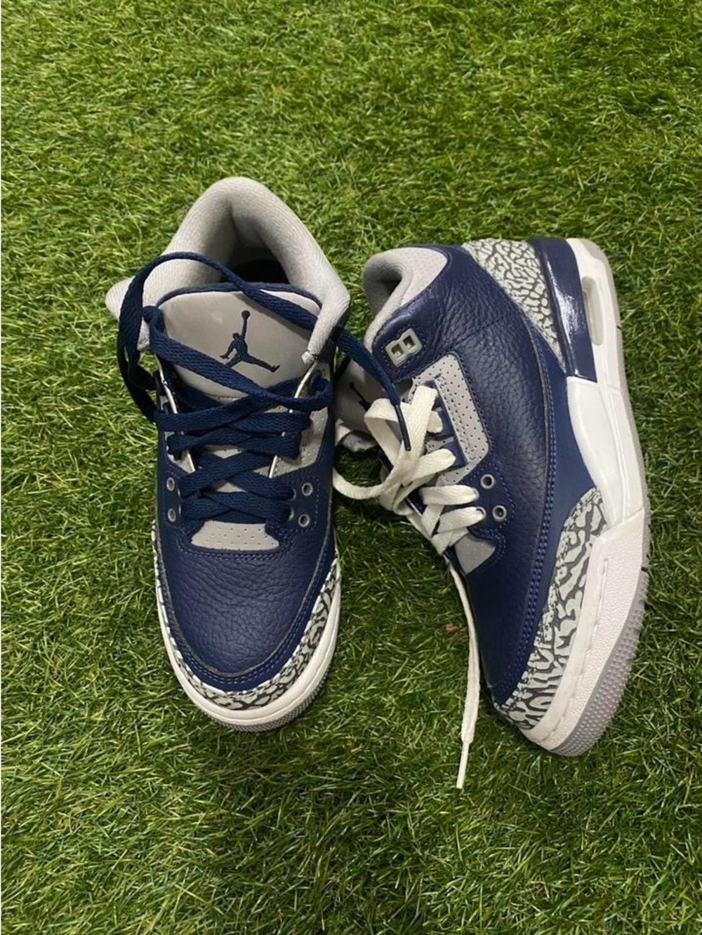 Nike Kids Navy and Gray Elephant Print Retro Sneakers